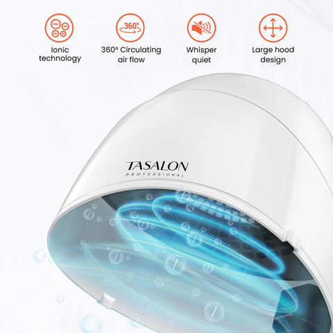 TASALON 1875W Portable Ionic Hooded Hair Dryer
