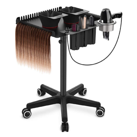 TASALON Metal Rolling Salon Tray on Wheels