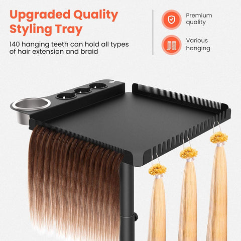 TASALON Metal Rolling Salon Tray on Wheels