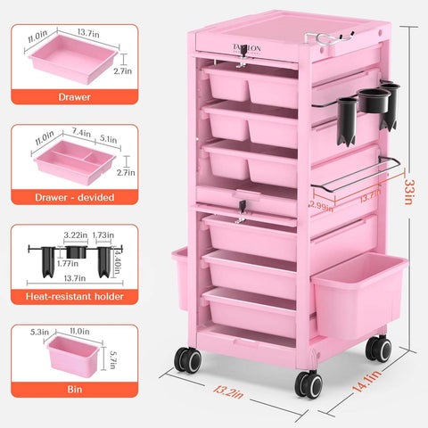 TASALON Beauty Salon Cart - Lockable
