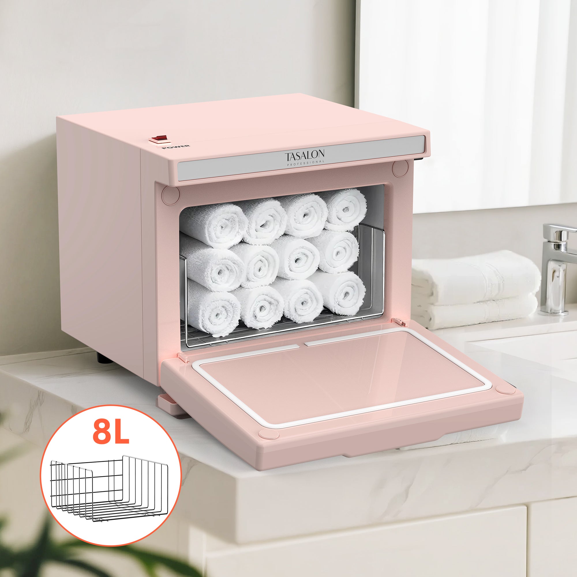 TASALON 8L Towel Warmer Cabinet-Pink