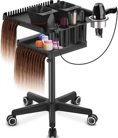 TASALON Metal Rolling Salon Tray on Wheels
