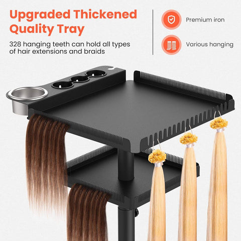 TASALON Metal Rolling Salon Tray on Wheels