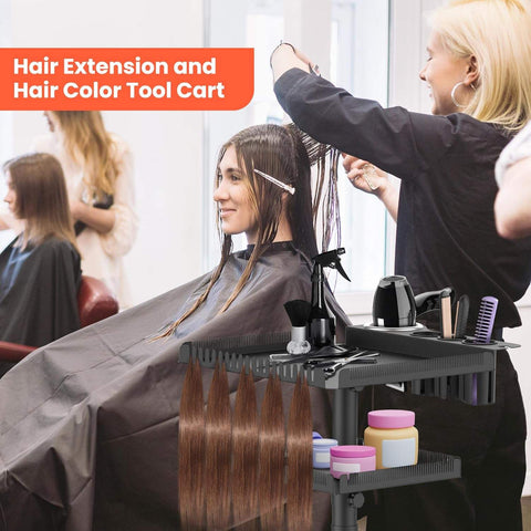 TASALON Metal Rolling Salon Tray on Wheels