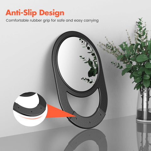 rubber grip salon mirror