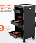 Budget Salon Grade Trolley Light weight,toughness for extra safety and durability 5 Tiers Trolley