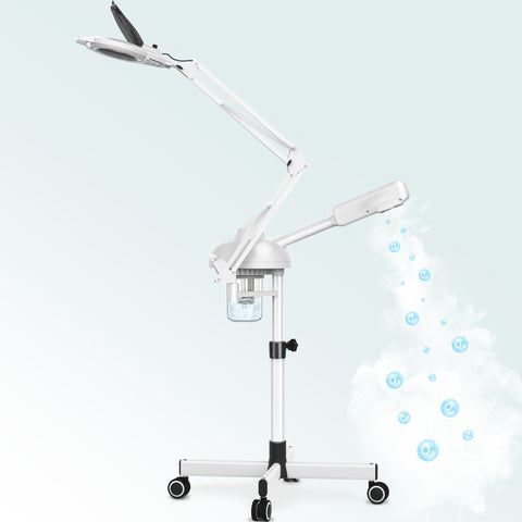 TASALON Professional Facial Steamer with Magnifying Lamp-White