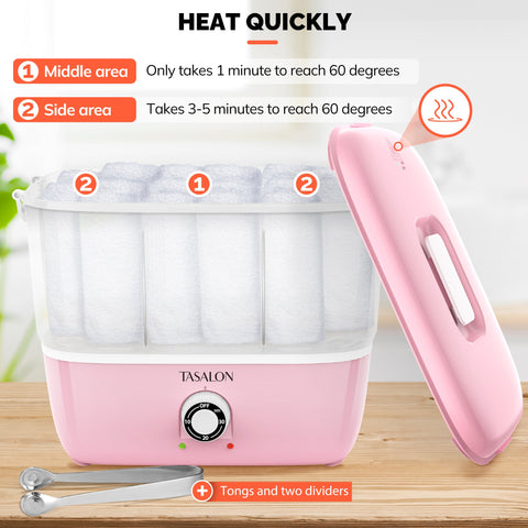 TASALON Hot Towel Steamer for Facials-Pink