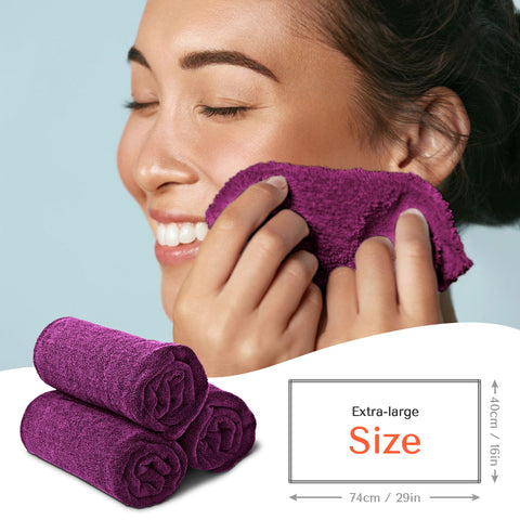 TASALON Microfiber Hair Towel - 10 Pack - Purple