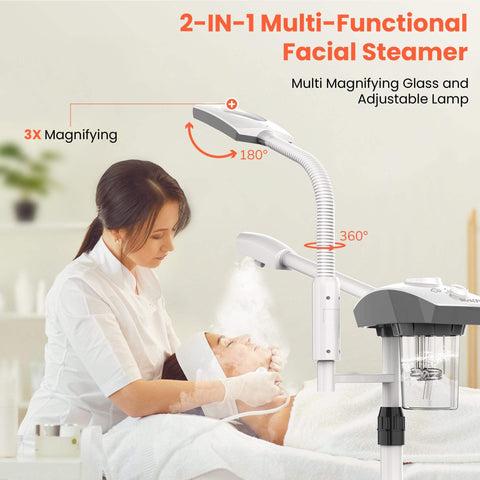 TASALON Professional 2 in 1 Facial Steamer with 3X Magnifying