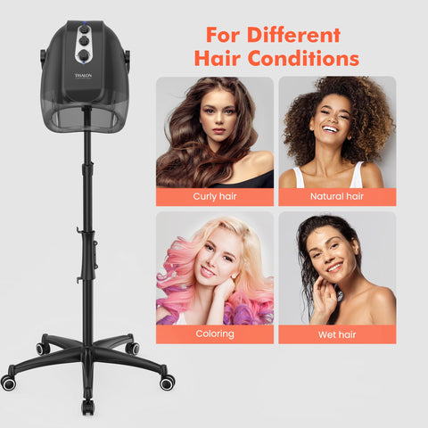 Standing Ionic Hair Dryer with 3 Temperature Settings