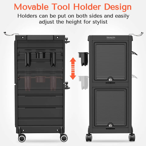 TASALON Lockable Salon Cart - Beauty Salon Trolley Rolling Cart