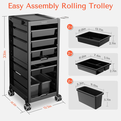 TASALON Professional Multipurpose Salon Trolley Cart