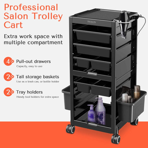TASALON Professional Multipurpose Salon Trolley Cart