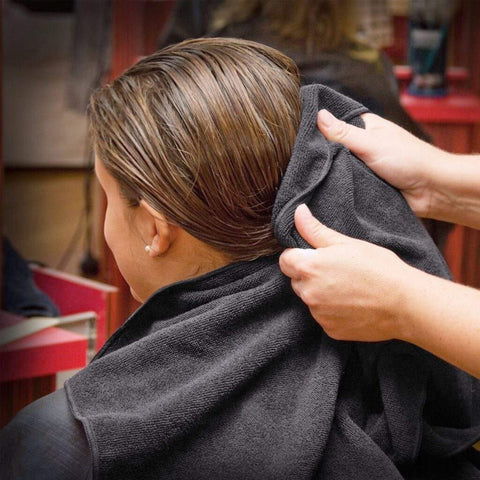 dry the hair with tasalon towel