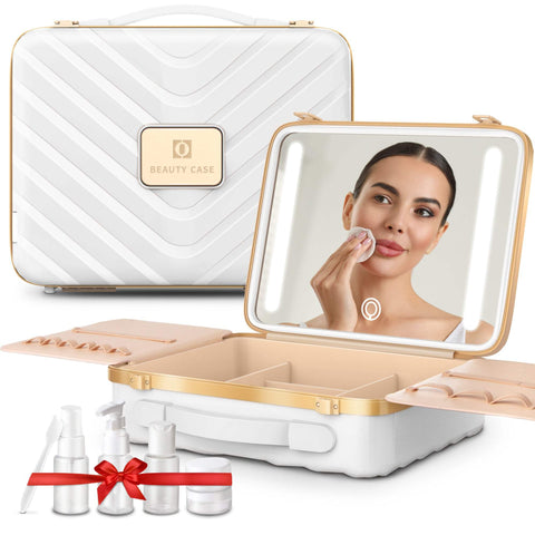 Travel Makeup Case with Lighted Mirror