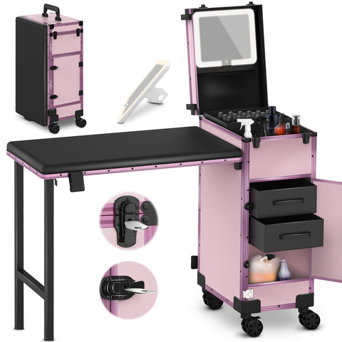 EASYINBEAUTY Rolling Portable Manicure Table