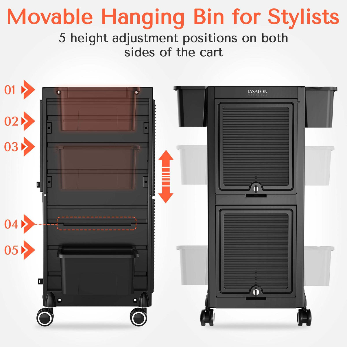 TASALON Beauty Salon Cart - Lockable
