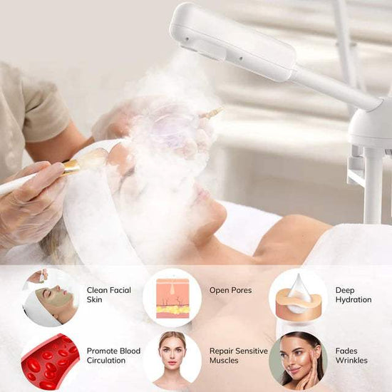 TASALON Professional Facial Steamer with Magnifying Lamp-White