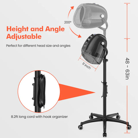 Standing Ionic Hair Dryer with 3 Temperature Settings