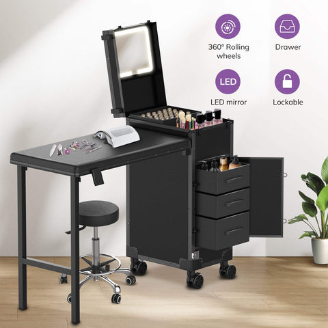 Rolling Portable Manicure Table