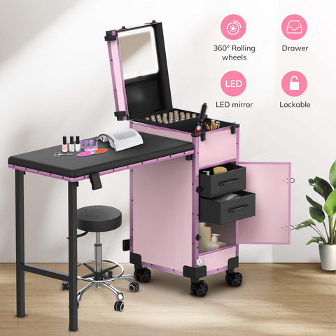 Rolling Portable Manicure Table