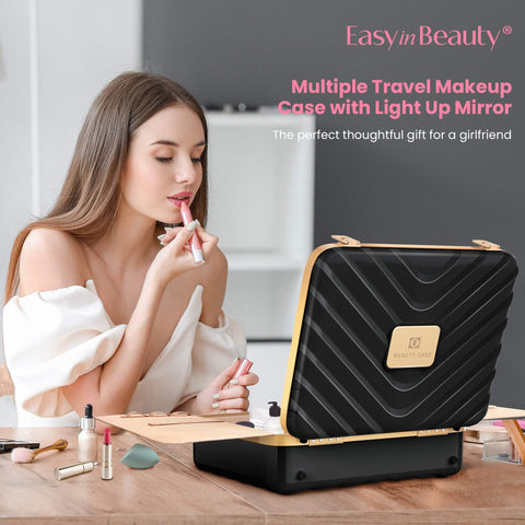 Travel Makeup Case with Lighted Mirror