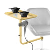 TASALON Metal Hairstylist Tray with 2 Magnetic Bowls, Attached To Chair
