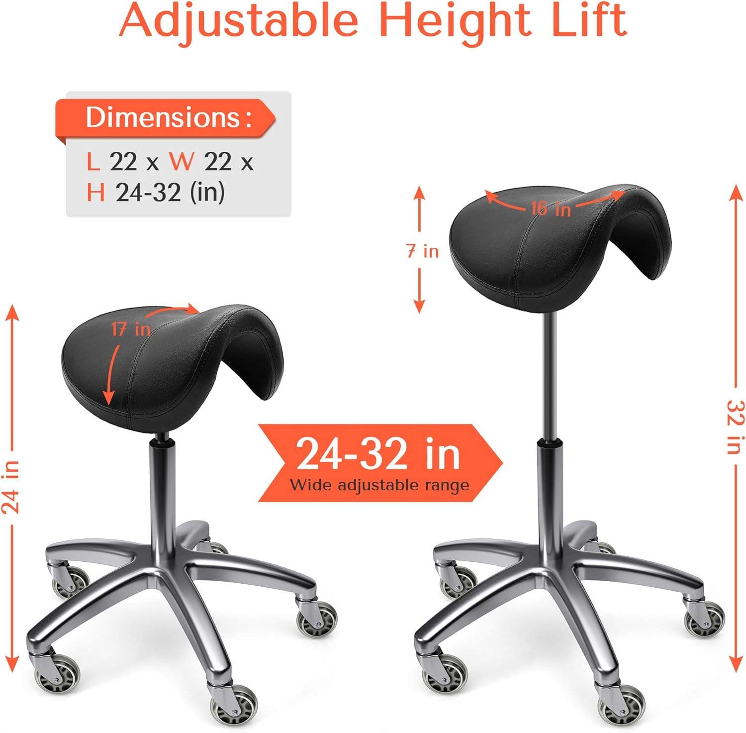 TASALON Saddle Stool - Ergonomic Straddle Stool