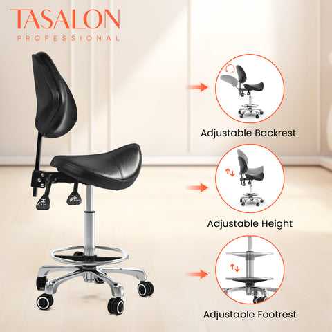 TASALON Saddle Stool with Back Support