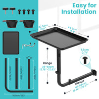 TASALON Metal Hairstylist Tray with 2 Magnetic Bowls, Attached To Chair