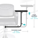 TASALON Metal Hairstylist Tray with 2 Magnetic Bowls, Attached To Chair