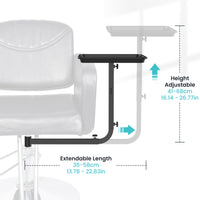 TASALON Metal Hairstylist Tray with 2 Magnetic Bowls, Attached To Chair