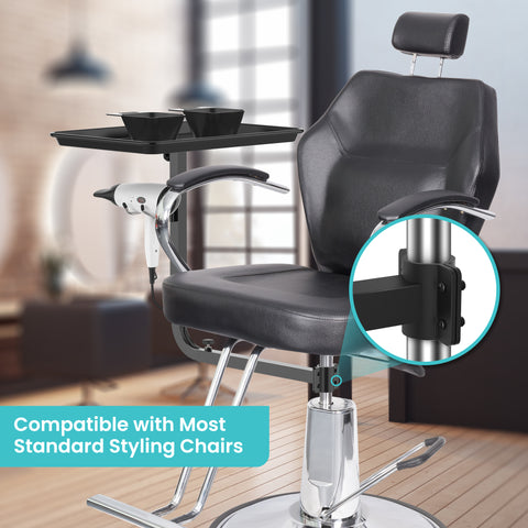 TASALON Salon Metal Tray Attached To Chair