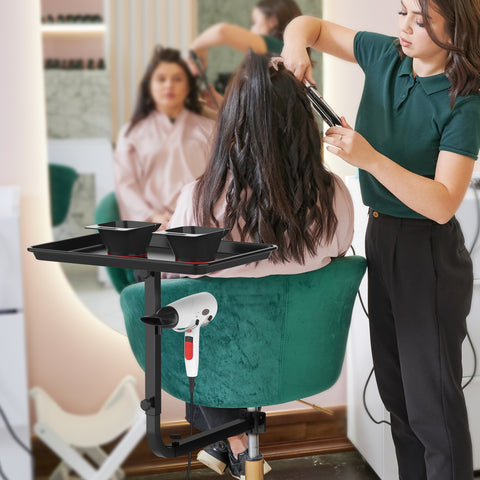 TASALON Salon Metal Tray Attached To Chair