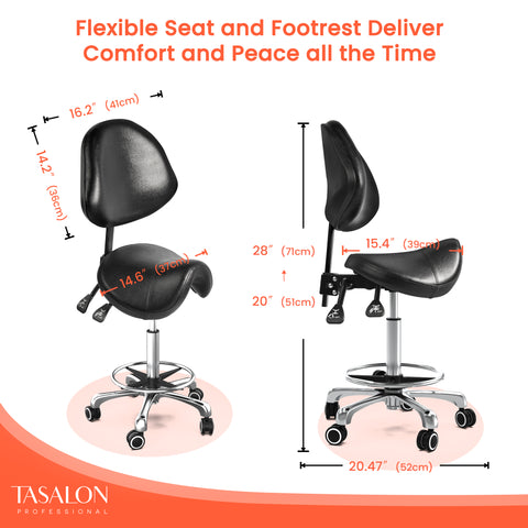 TASALON Saddle Stool with Back Support