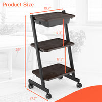 TASALON 3-Tier Salon Storage Cart with Wheels