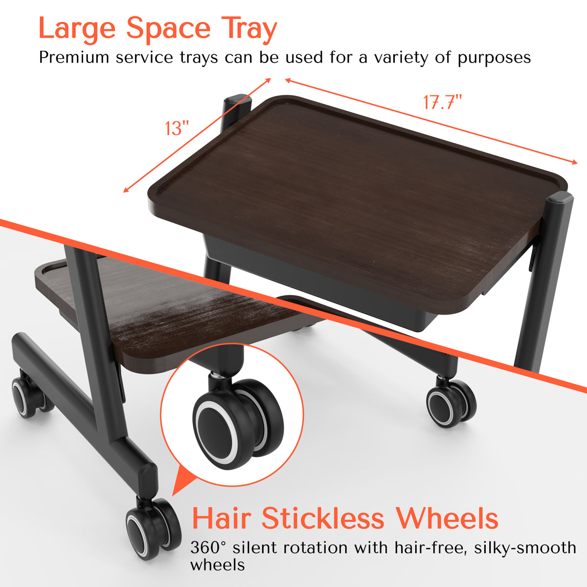 TASALON 3-Tier Salon Storage Cart with Wheels