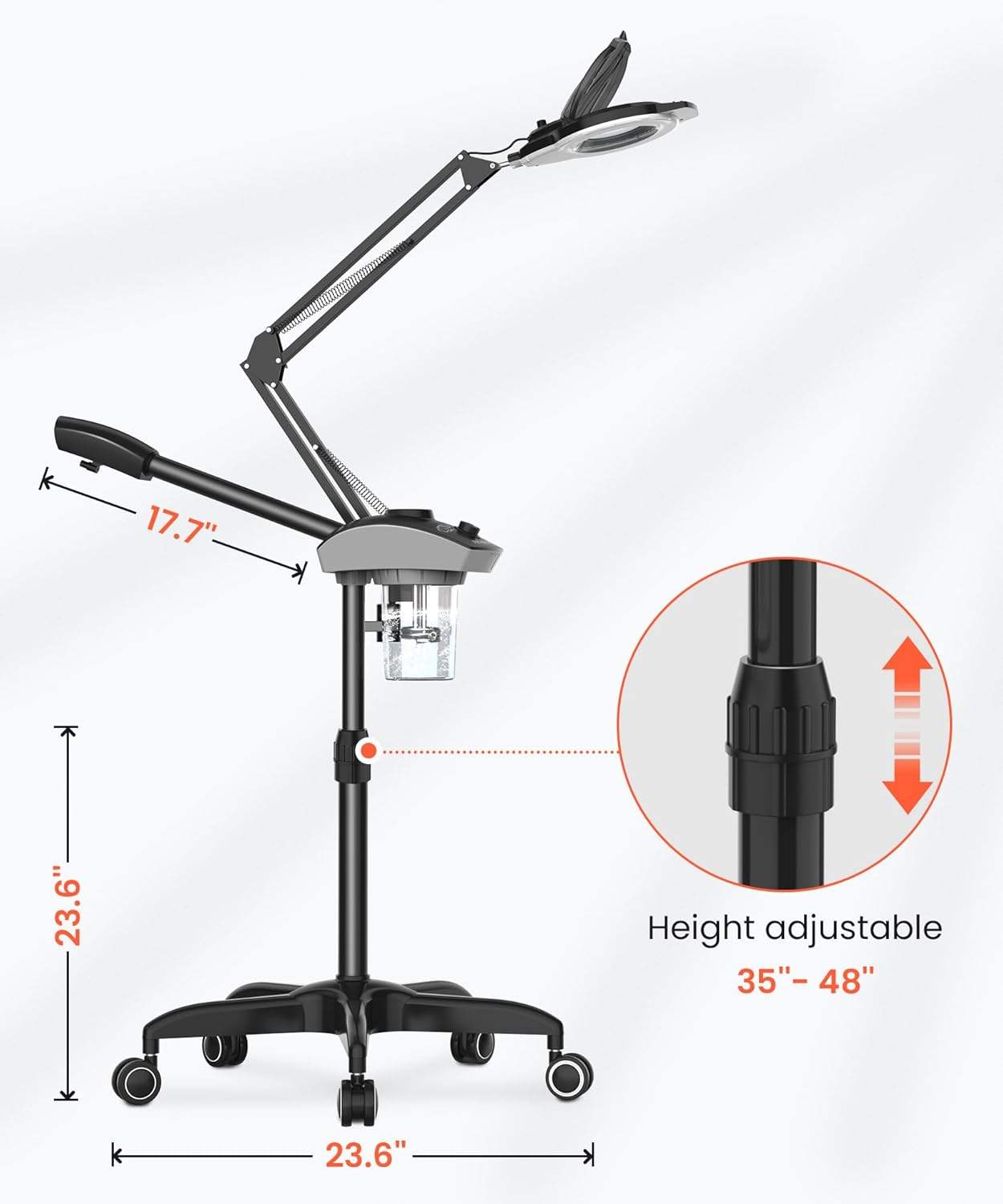TASALON Professional 2 in 1 Facial Steamer with 5X Magnifying Lamp