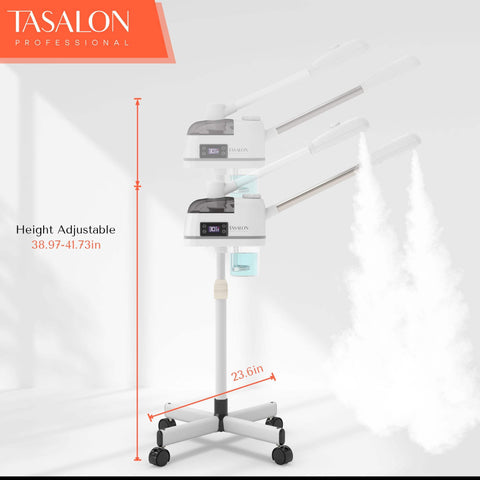 TASALON 2 in 1 Professional Facial Steamer on Wheels