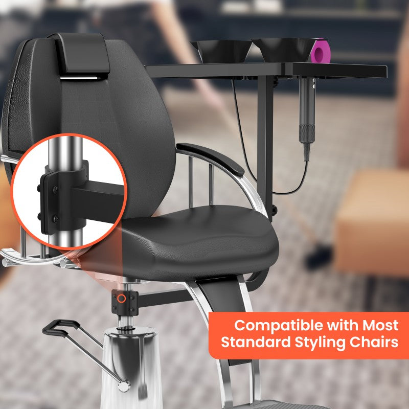 TASALON Salon Metal Tray with 360° Rotation, Attached to Chair