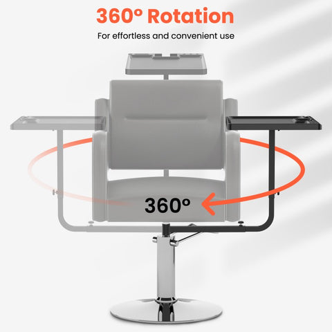 TASALON Salon Metal Tray with 360° Rotation Attached to Chair