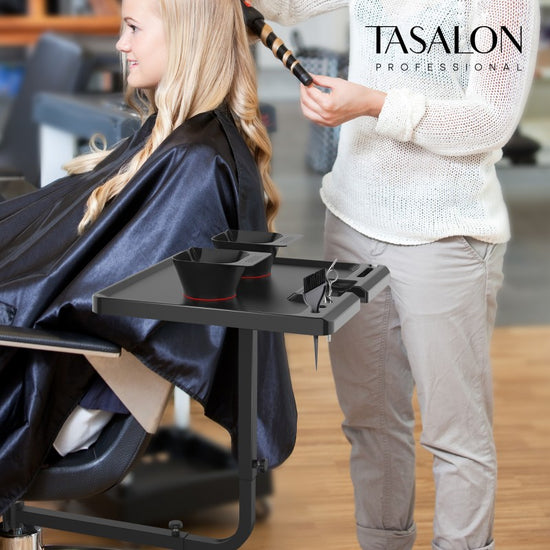TASALON Salon Metal Tray with 360° Rotation, Attached to Chair