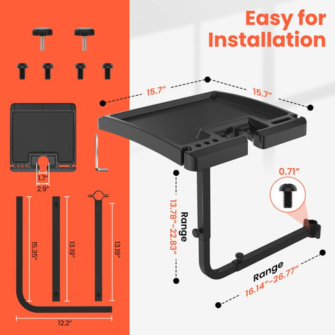 TASALON Salon Plastic Tray with 360° Rotation Attached to Chair