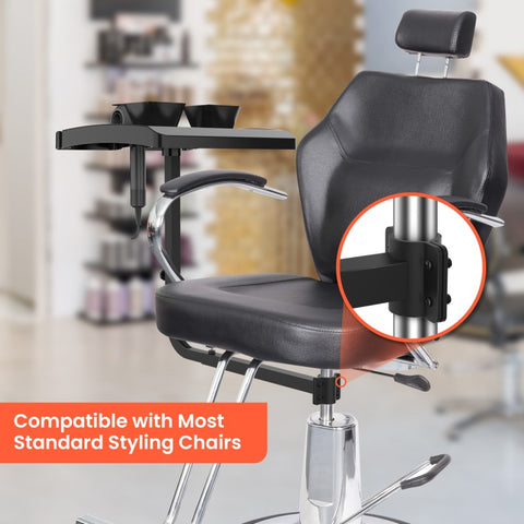 TASALON Salon Plastic Tray with 360° Rotation Attached to Chair