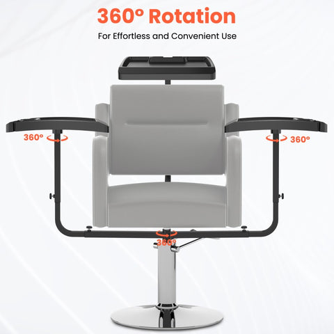 TASALON Salon Plastic Tray with 360° Rotation Attached to Chair