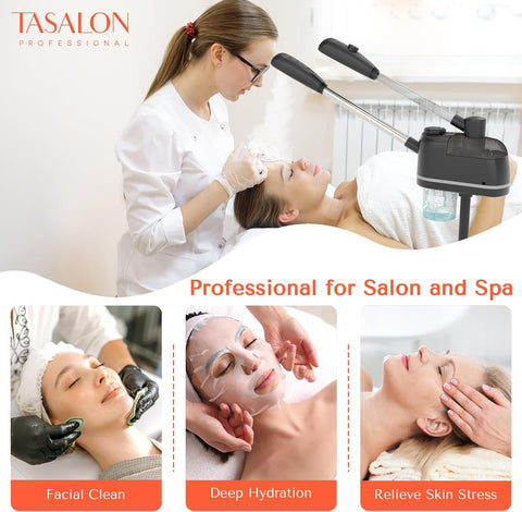 TASALON 2 in 1 Professional Facial Steamer on Wheels