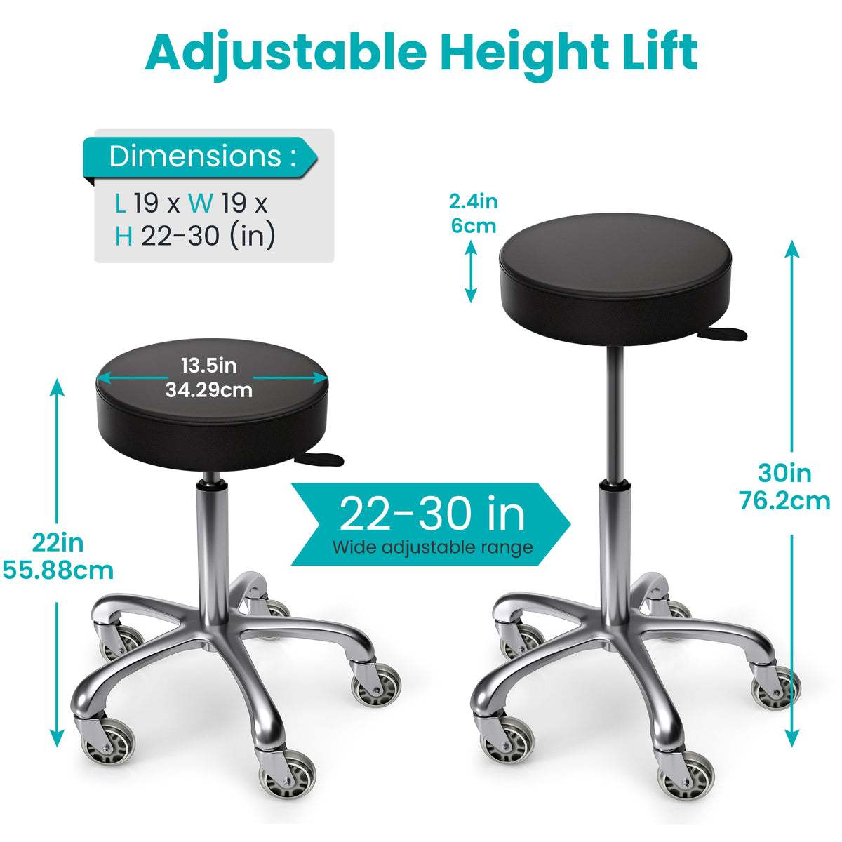 TASALON Saddle Stool - Round Seat Salon Stool