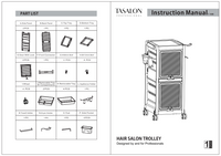 T-168 Series Salon Trolley Cart Parts & Accessories