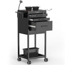 TASALON Metal Lockable Salon Cart with Wheels